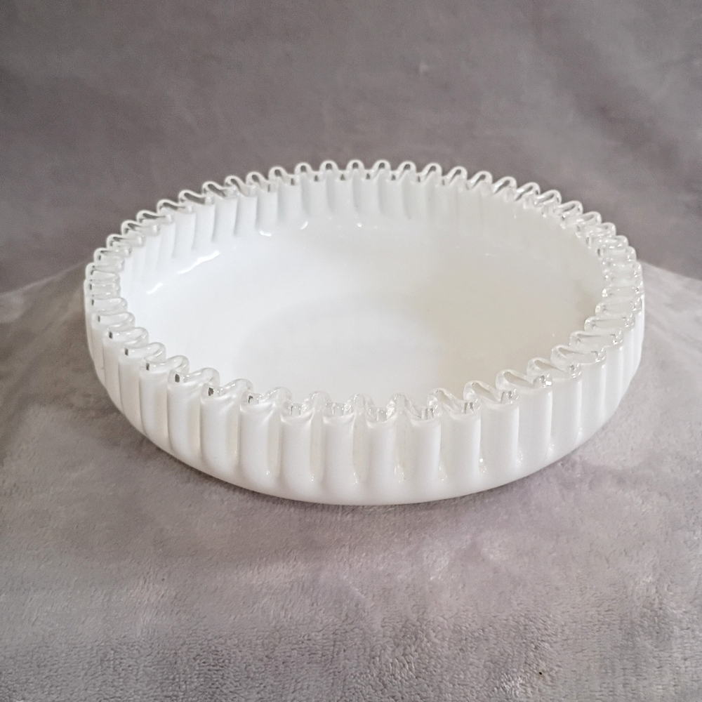 Fenton Glass Silver Crest Shrimp Chip Bowl